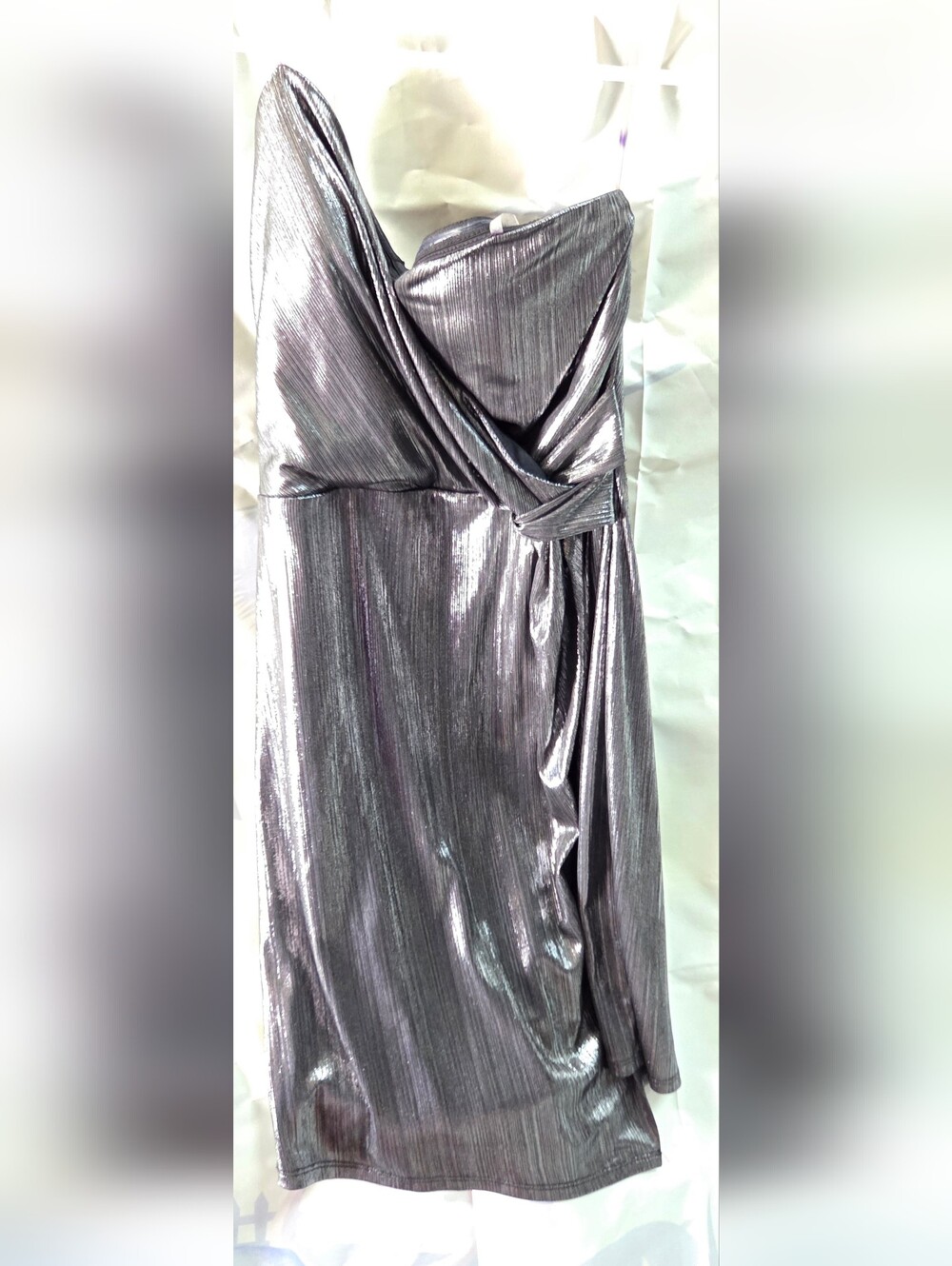 Metallic Silver Cocktail Dress